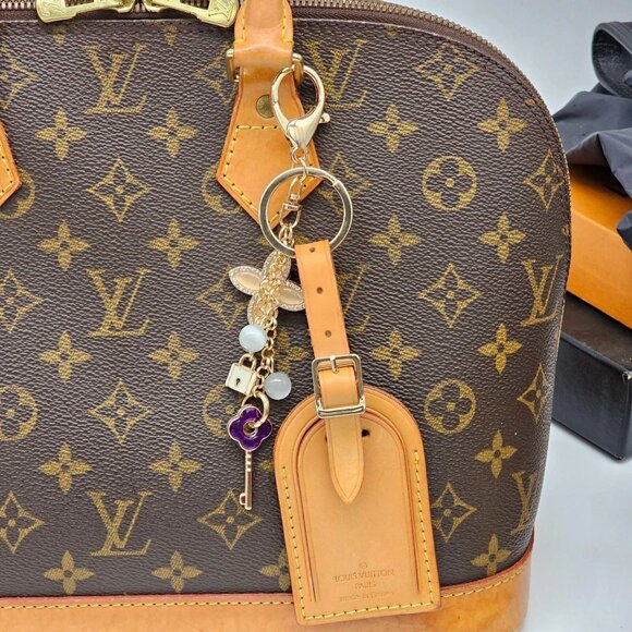 Authentic Louis Vuitton Luggage Tag with Unbranded Keycharm, Keychain - Picture 1 of 9
